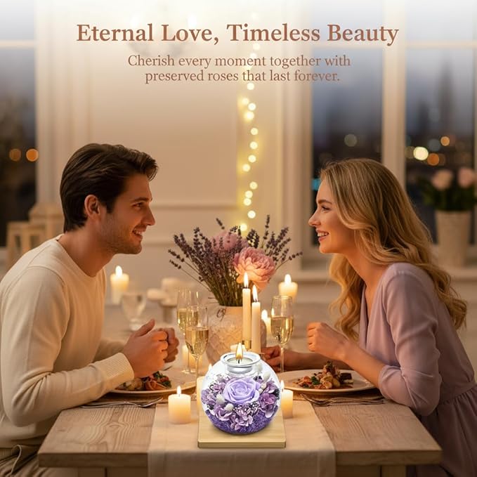 Mothers Day Gifts for Mom, Eternal Preserved Real Rose,Preserved Rose in Glass Dome Gifts, Romantic Mother's Day Valentine Christmas Birthday Gift for Women Mom Girlfriend Wife Home Decor