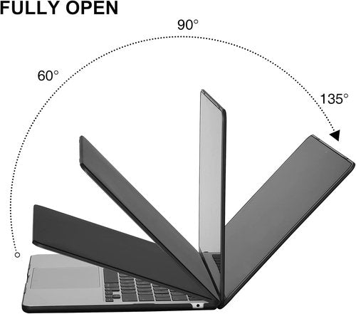 EooCoo MacBook Air 15-Inch Case - Premium Matte Finish with Color-Changing Effect | Slim Protective Cover - Black