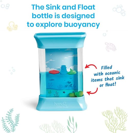 hand2mind Sensory Ocean Forces Bottles - Calming Fidget Toys for Kids 3-5 | Toddler Learning Supplies