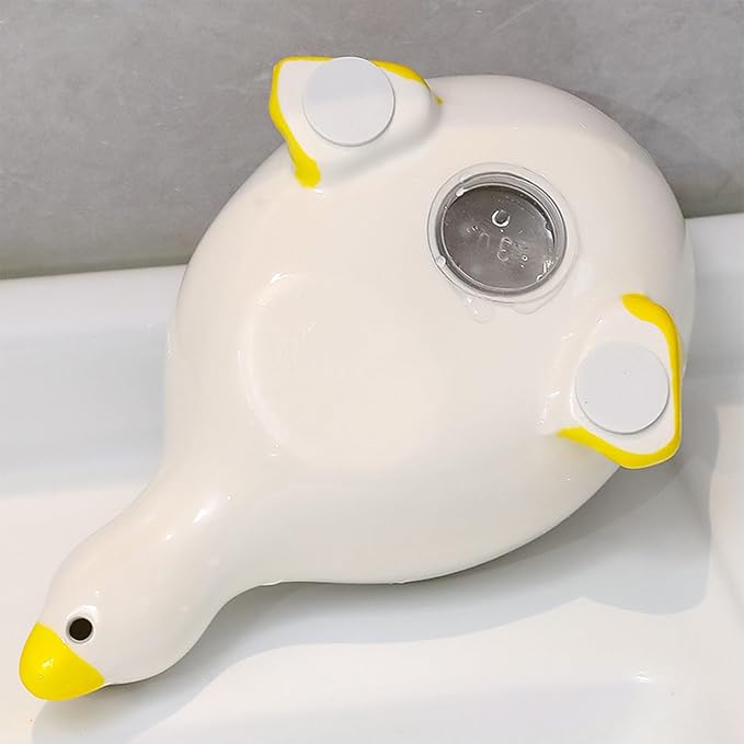 1 Pack Duck Ceramic Soap Dishes,Soap Holder with Drain,Soap Dish Container,Dish Soap Tray,Sponge Holder,Soap Tray for Shower,Bathroom,Bar,Kitchen,Counter (Duck), White