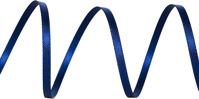 YAMA Navy Blue Double Faced Satin Ribbon, 1/8 Inch 100 Yards, Navy Ribbon for Gift Wrapping Crafts Hair Bows Wedding Party Decoration