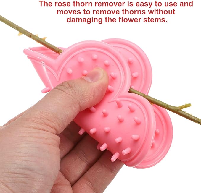 HARFINGTON 2pcs Rose Thorn Stripper Tool Set 5.5" 4.7" ABS Plastic PVC Flower Thorn Leaf Remover Flower Stem and Leaf Stripping for Gardening Home Florist, Orange,Pink