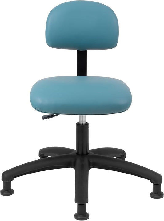Chair Master FSS Series Square seat Medium (19"-27") seat Height Chair. Fabric Vinyl - for Office, Garage, Desk, Shop, Kitchen, Computer, Doctor, Medical, Easy to Clean! (Aqua, Medium, Glides)
