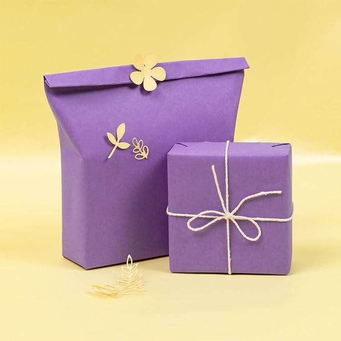 RUSPEPA 30"x 393"(32.8') Dark Purple Kraft Wrapping Paper Large Jumbo Roll, Recyclable Purple Gift Wrap Paper for Birthday Gift Wrapping, Table Covering, Kids Art Crafting, Bouquet Flower, 80GSM