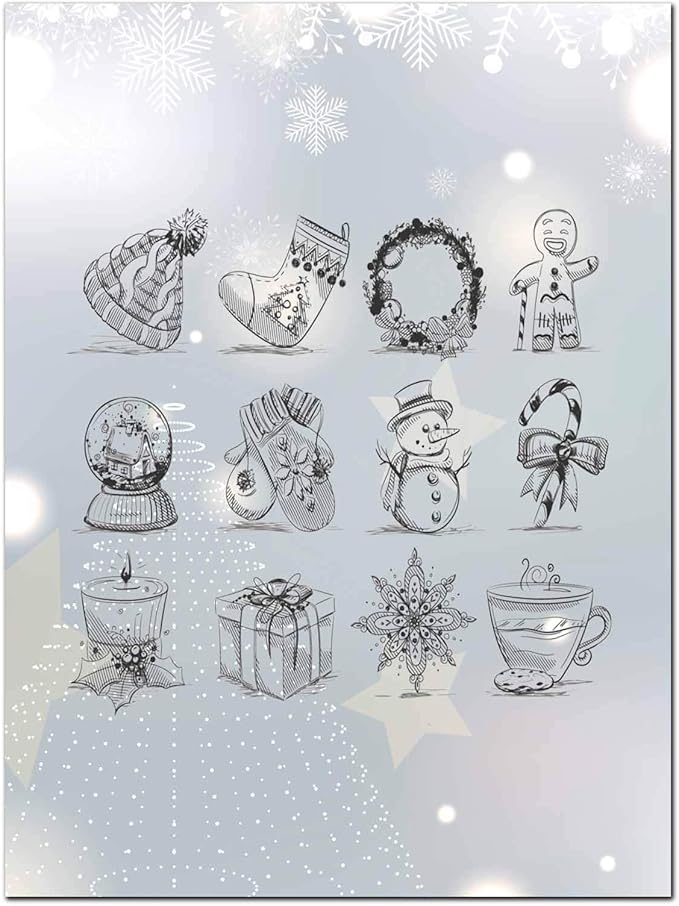 DUGUTUL Premium Festive Christmas Stationery Set Spread Holiday Joy, 48 Sheets, 8.5 x 11 Inches, 100gsm, Perfect for Personalized Gifts and Add Holiday Magic to Your Messages (E)