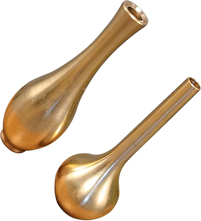 PRETYZOOM 2pcs Brass Mini Vases Vintage Metal Desktop Ornaments Small Rustic Flower Holders Home Decoration