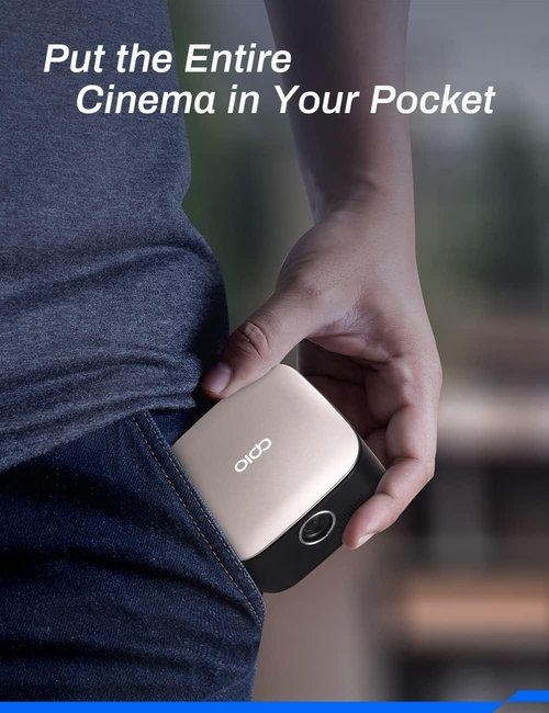 APIO Mini DLP Pocket Projector - 1080p High-Resolution Imaging | HDMI & USB for Movies & Presentations