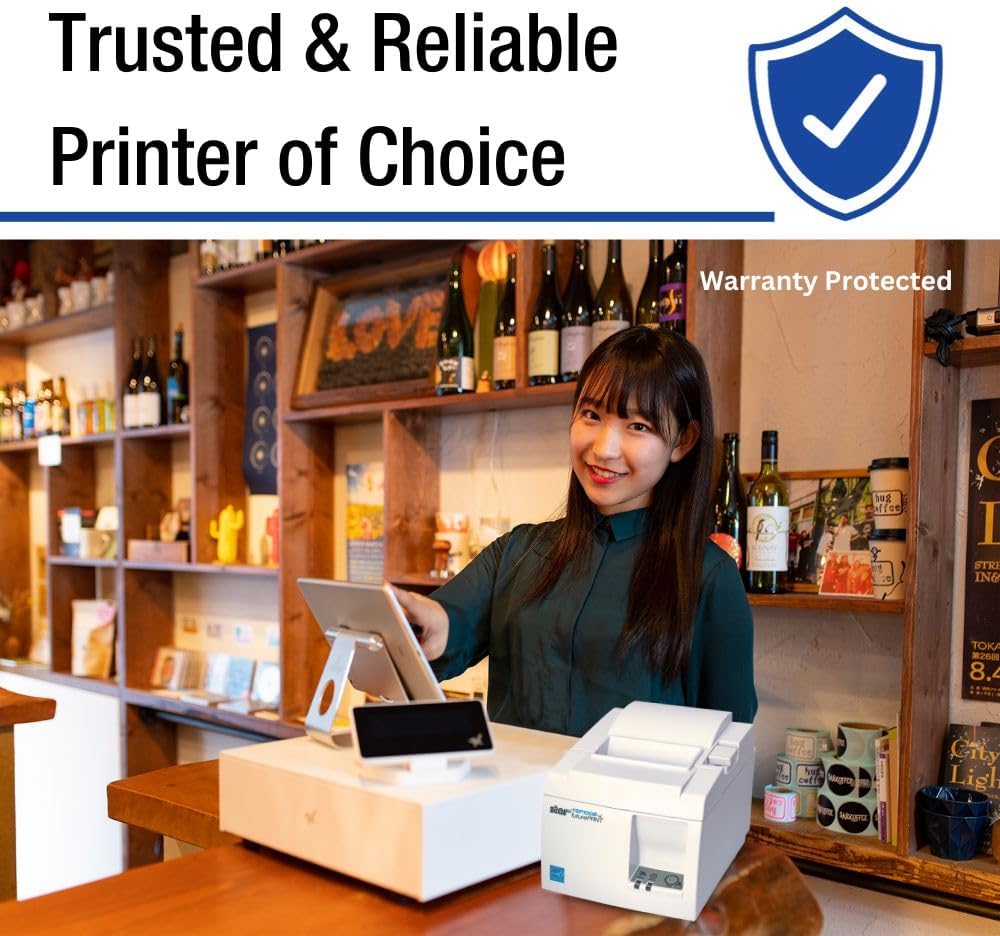 Star Micronics TSP143IIILAN Thermal Receipt Printer - Ethernet Connectivity, Auto-Cutter, Gray