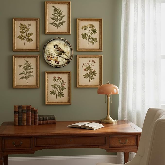 A Vintage Bird with a Cherry Round Wooden Sign, 7.98X7.98 Inches,Printed Wooden Wall Art, Suitable for Home, Kitchen, Garden, And Office Decor - The Perfect.