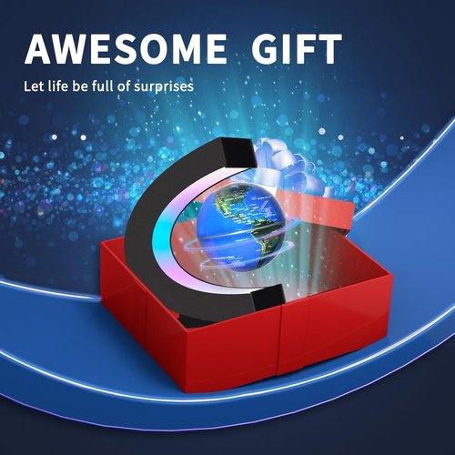 Magnetic Levitating Globe by TechGadget | LED Floating World Globe Lamp for Home & Office Decor