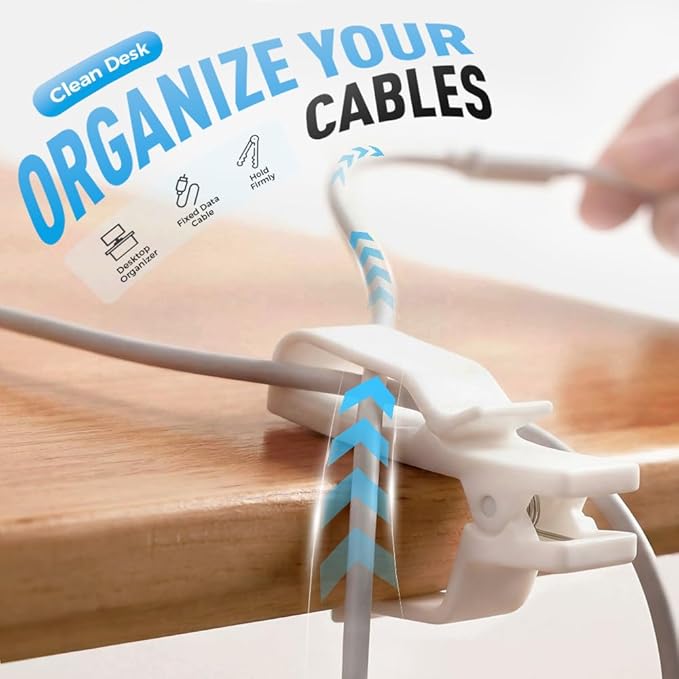Movable Cord Holder for Nightstand, 2026 New Upgrade Cord Organizer Holder, Cable Organizers USB Cable Holder Wire Organizer Cord Clips, Cable Hider for Home, Office,Cubicle Accessories (3, Black)
