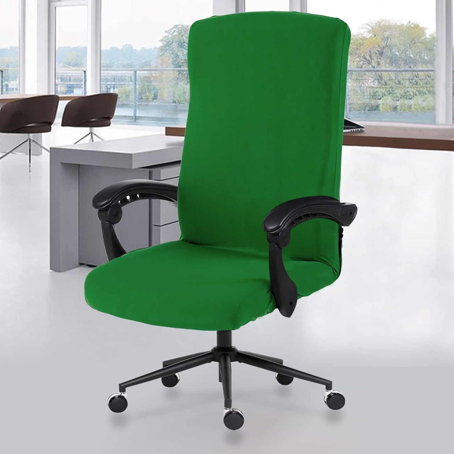 Stretch Chair Cover by Skiennix - Durable Zipper, Washable Spandex - Anti-Dust Protector for Pets - Green