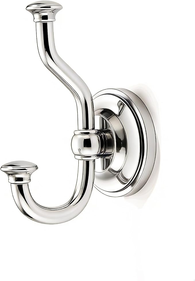 khtumeware 1 Pack 4-1/2 inch Zinc Alloy Vintage Wall Polished Nickel Large Coat Hooks Suitable for Tile, Wood Board, Glass Walls, Bathroom, Entrance Hall, Kitchen, Multi-Functional Robe Hooks