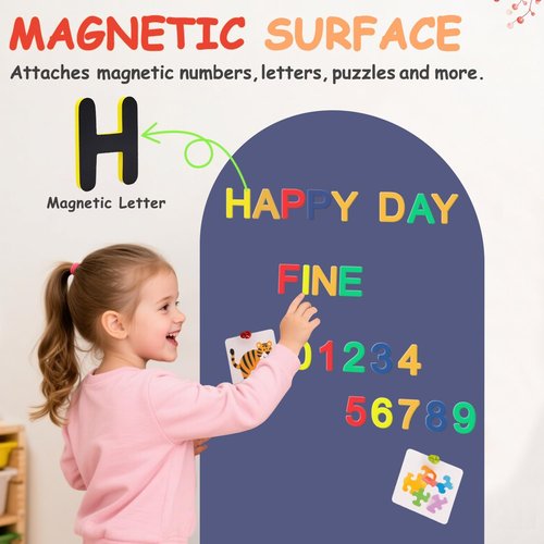 Arch Magnetic Chalkboard Wall Decal - 39.3x17.5 Inch Peel and Stick Self-Adhesive Magnet for Home Office & Playroom