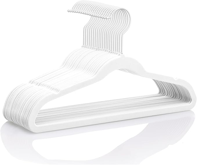 MIZGI Kids Velvet Hangers,Non-Slip Big Kids Hangers,14 Inch Hangers for Youth,Teen Clothes,Pack of 50