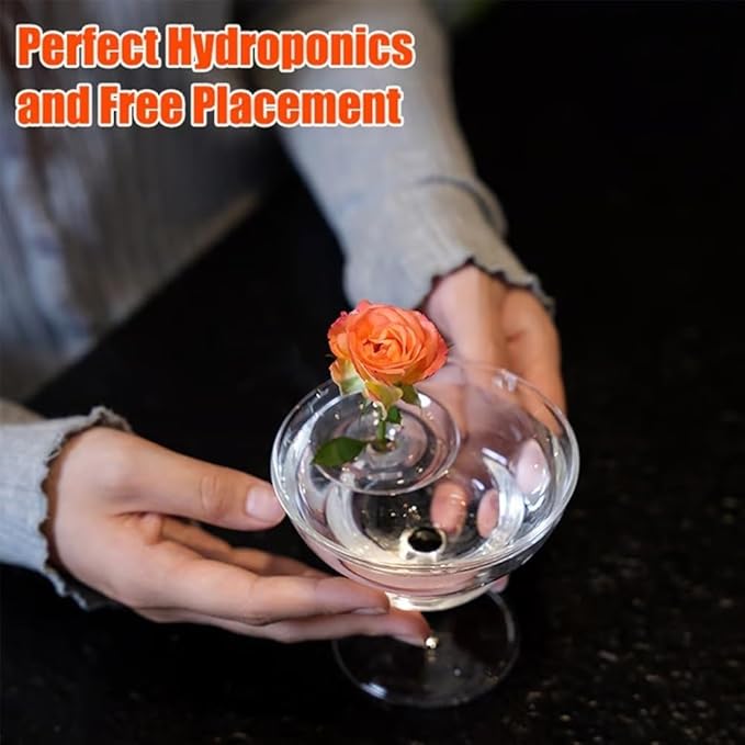 2025 Creative Floating Flower Arrangement Holder, Clear Acrylic Floral Bowl Stem Holder, DIY Floating Centerpiece Bouquet Holders, PVC Flower Float for Weddings, Parties & Fish Tanks (30, S)