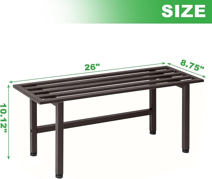 Dipion 2 Pack Metal Plant Stand Outdoor Plant Shelf Indoor,1 Tier Heavy Duty Plant Stands for Multiple Plants,26" L x 10.12" H x 8.75" W,Coffee
