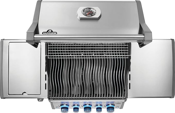 Napoleon Rogue PRO-S 425 Propane Gas Grill with Infrared Side and Rear Burners, Stainless Steel, Durable 5-Burner Grilling Experience