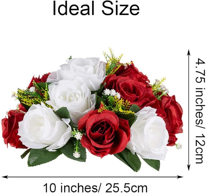 Flower Centerpieces for Wedding Tables: Wedding Table Decorations Crimson&White Flower Balls Centerpieces for Engagement Cerebration Party Center Pieces 2 Packs