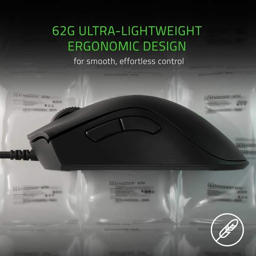 Razer DeathAdder V2 Mini Gaming Mouse - 8500K DPI Optical Sensor - Lightweight 62g Design - Chroma RGB Lighting - Classic Black