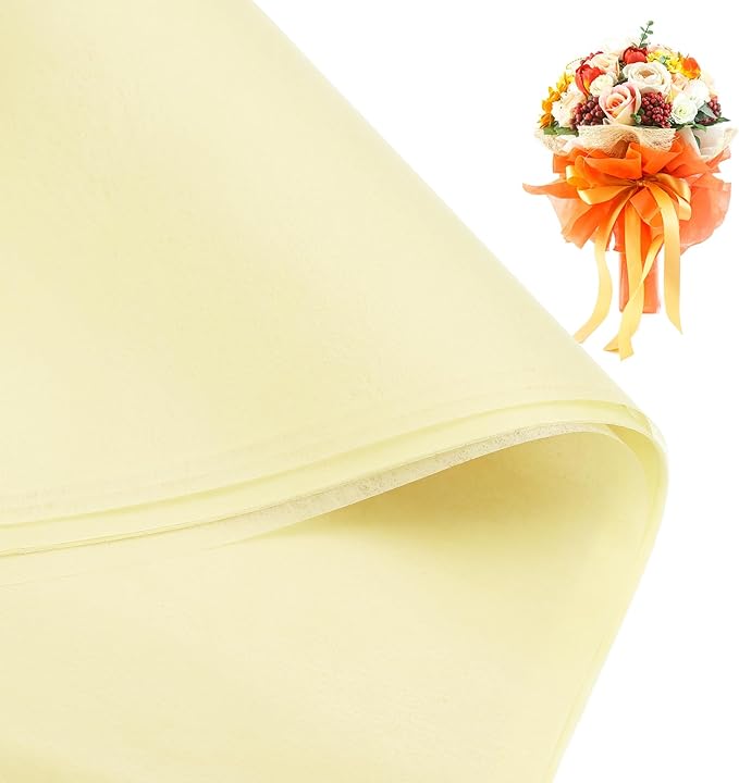 PATIKIL Flower Wrapping Paper 29.5 Ft x 22.8 Inch, Cotton Wrapping Flower Paper Tissue Paper for Flower Bouquet Gift Wrapping Valentine's Day Graduation Gift Floral Wrap, Beige
