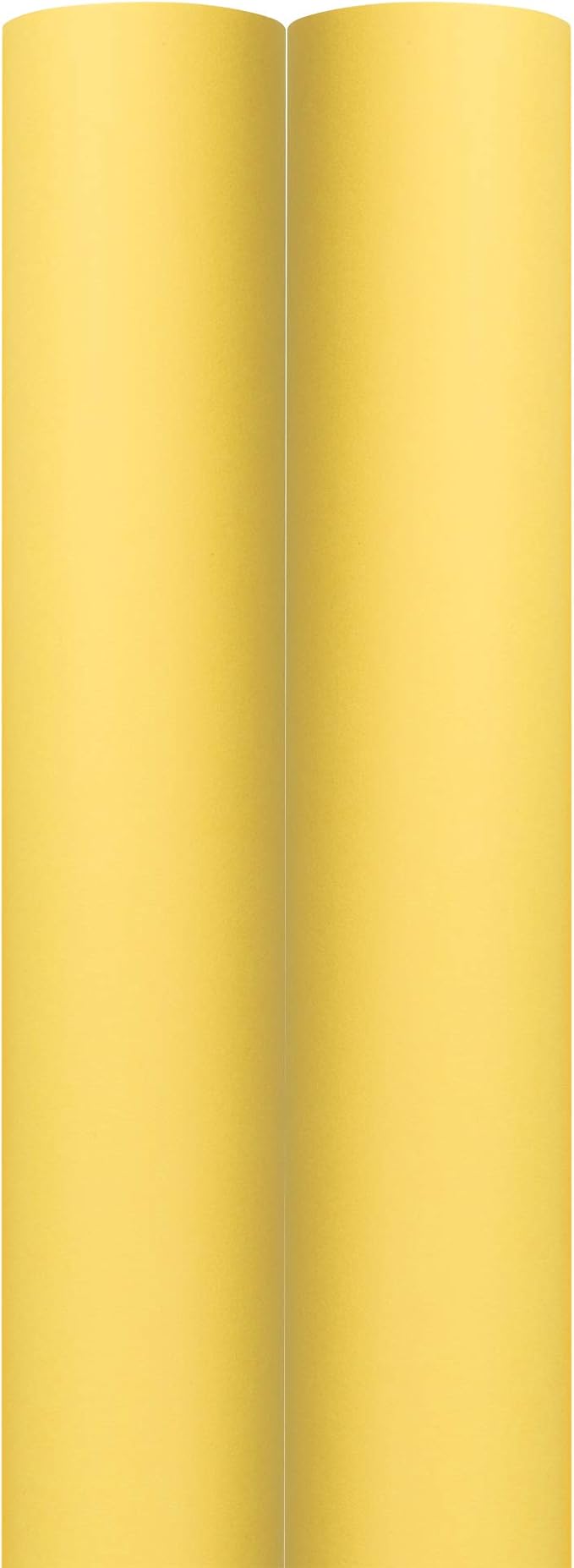 JAM Paper Gift Wrap - Matte Wrapping Paper - 50 Sq Ft Total (30 in x 10 Ft Each) - Matte Yellow - 2 Rolls/Pack