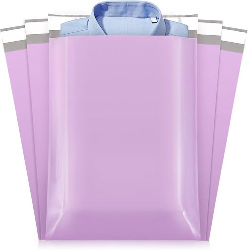 Fuxury Poly Mailers - 10x13 Inch Waterproof Shipping Bags | 1200 Pcs Light Purple for Small Business