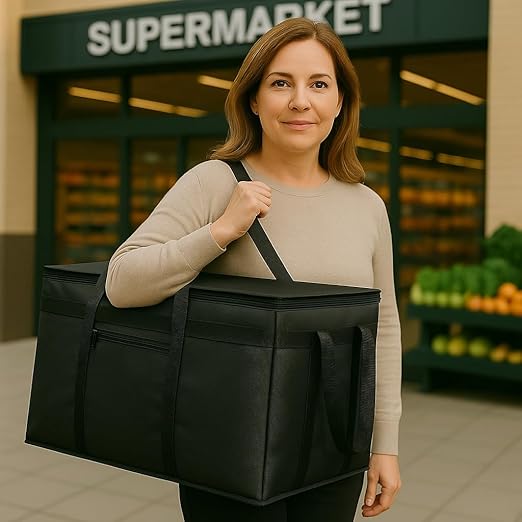 Extra Large 2 Pack Insulated Food Delivery Bag Cooler Bags Keep Food Warm Catering Therma for doordash Catering Cooler Bags Keep Food Warm Catering Therma Catering Shopper Accessories hot