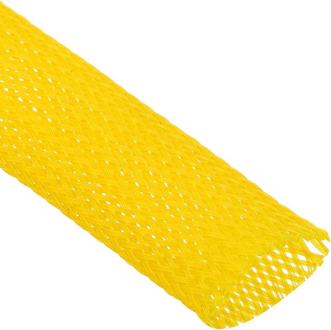 uxcell Expandable Sleeving,1 3/16-inch 25ft Cable Sleeve, Yellow