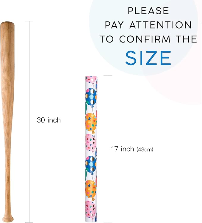 WRAPAHOLIC Birthday Wrapping Paper Roll - Mini Roll - 17 Inch x 16.5 Feet - Gold Foil Colorful Balloon Design Perfect for Birthday, Holiday, Party, Baby Shower