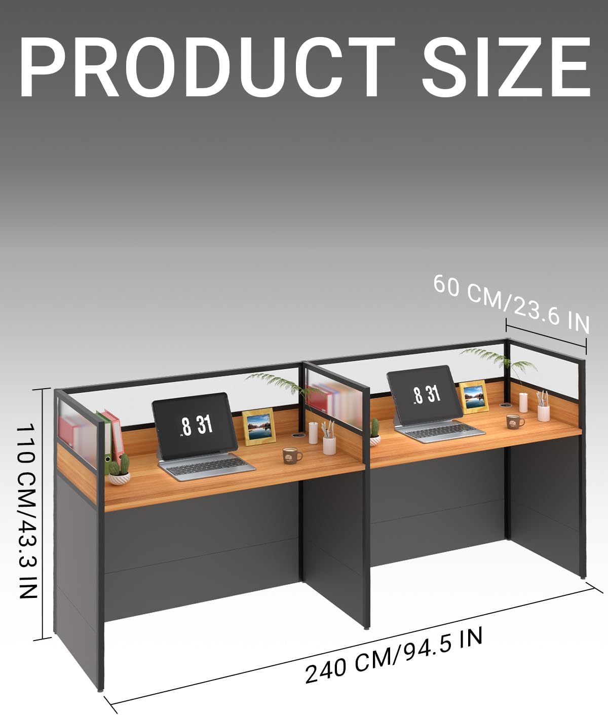Skiennix Office Cubicle Desk - Mute Privacy Partitions for Computer Workstation | Side-by-Side Design