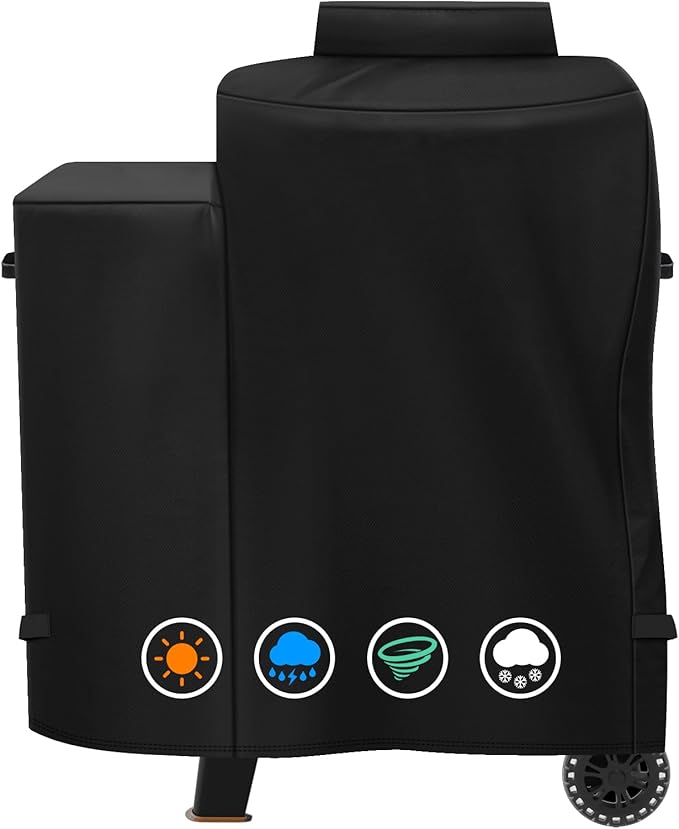 Heavy Duty 600D Polyester Grill Cover Compatible with Pit Boss Phoenix Kettle Grill Onyx Edition Weather Resistant PB Phoenix Kettle Pellet Charcoal Grill Smoker Cover