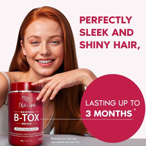 I Belli Capelli Ravenna Hair Treatment Kit - B-tox Hair Mask 1kg + Anti-Residue Shampoo 300ml | Repair & Clarify for Healthier Hair