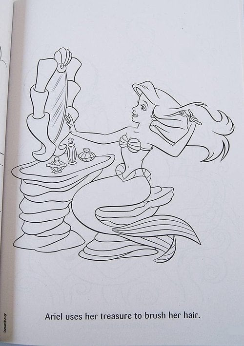 Colortivity The Little Mermaid Ariel Coloring Book - 80 Pages with Bonus Cutout Door Hanger