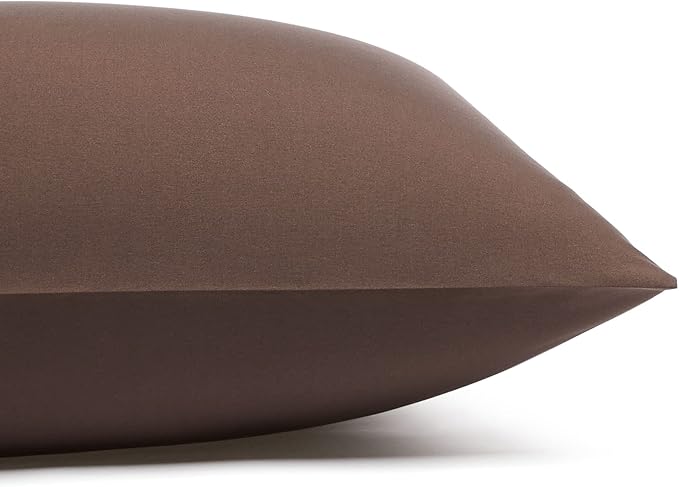 Amazon Basics Lightweight Super Soft Easy Care Microfiber 4 Piece Bed Sheet Set With 14-inch Deep Pockets, King, Chocolate, Solid