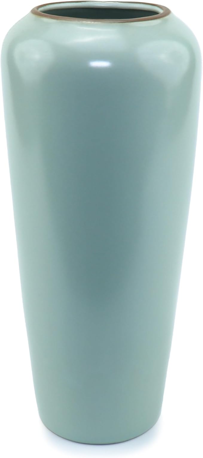 8-inch ice Cracked Glazed Ceramic vase, Modern Eastern Style Ceramic vase, Dining Table, Central Living Room Shelf Decoration (TQ03)