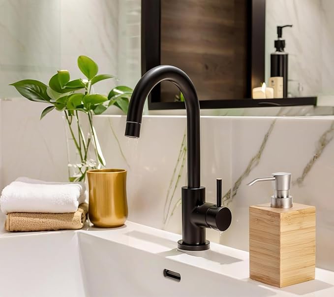 Clasin Home Bamboo Soap Dispenser with Anti-Slip Pads and Stylish Horizontal Wood Grain, Hand Dispenser for Bathroom, Kitchen, Dish, Lotion, Shampoo, Liquid Soap (7 Oz)