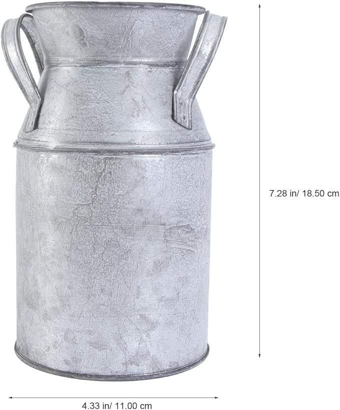 Wrought Iron Flower Vase, Vintage Metal Tin Bucket for Dried and Fresh Flowers, Decorative Centerpiece (7. 28 X 4. 33 X 3. 74 Inch)