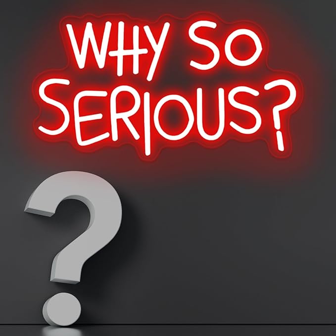 Vibrant "Why So Serious?" Joker Neon Sign - USB Powered, Wall-Mounted, Energy-Efficient LED Light for Bedroom, Living Room, Man Cave, Bar, Game Room, and Club Decor, Living Room Birthday Party