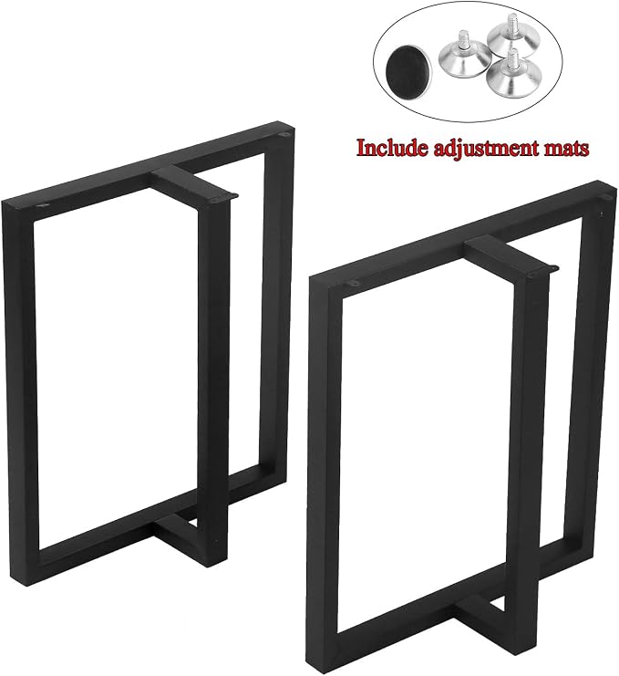 MBQQ Rustic Decor T-Shape Table Legs, Heavy Duty Metal, 28' Height, 24' Wide, Industrial Modern, DIY Iron Bench Legs