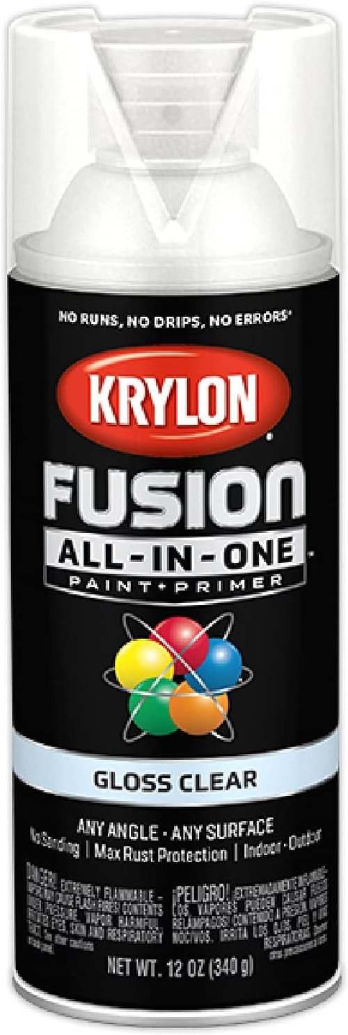 Krylon Fusion All-In-One Spray Paint - Gloss Clear Finish for Indoor/Outdoor Use | 12 Ounce (Pack of 2)