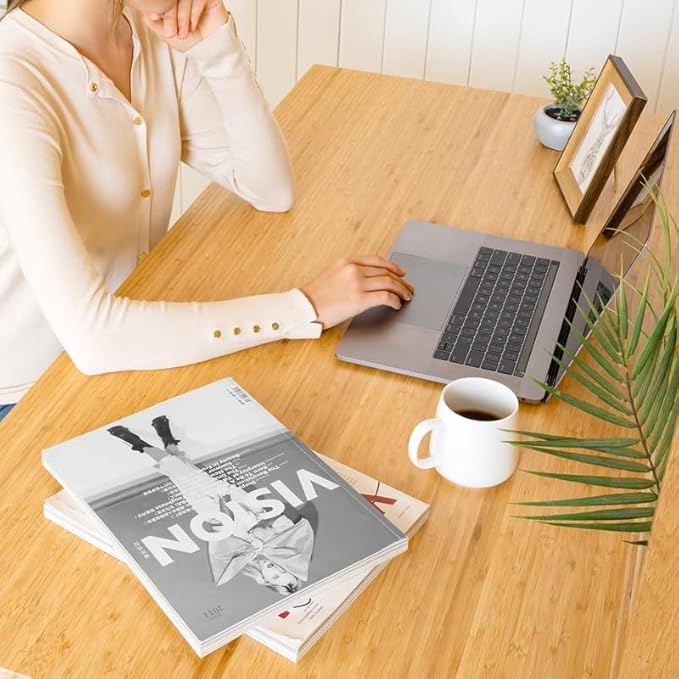 FLEXISPOT EN1 Bamboo Standing Desk, 48 x 24 Inches One-Piece Electric Adjustable Height Desk (Black Frame + Bamboo Top, 2 Packages)