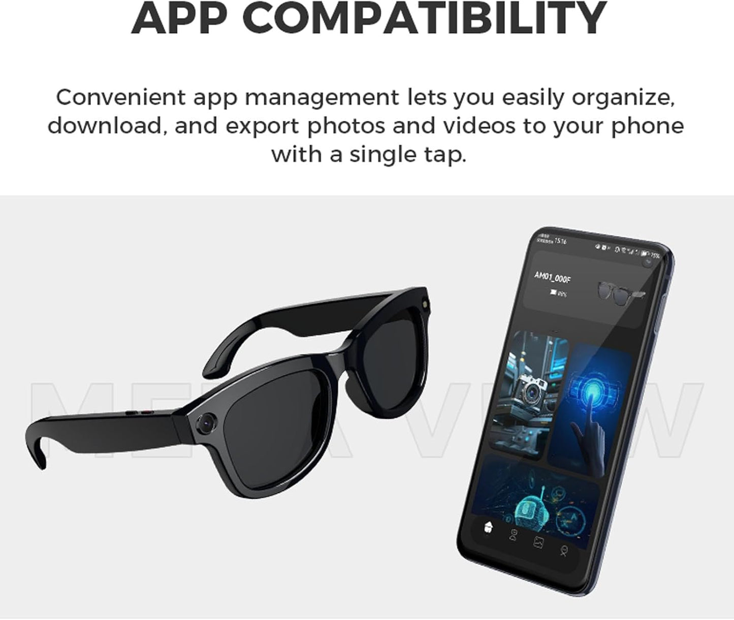 Yoidesu Ai Smart Glasses - 5MP Camera with Bluetooth Music & Call Features | 26 Language Translation