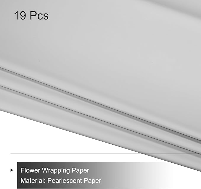 MECCANIXITY Set of 20 Flower Wrapping Paper 22.8x22.8 Inch Waterproof Florists Wrapping Paper for Florist Bouquet Supplies, DIY Crafts, Gift/Gift Box Packaging Gray