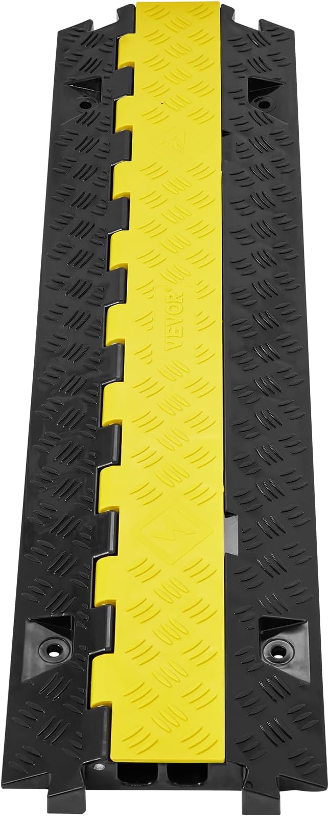 VEVOR 5 PCs TPU Cable Protector Ramp - Heavy Duty 2-Channel Speed Bumps for Road, Odor-Free Eco-Friendly TPU with TPR Cover, for Driveway, Hose, Floor Cord Cover, 22,000 lbs/Axle Capacity
