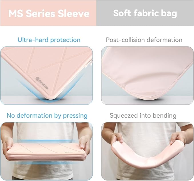 Smatree MS43T Hard EVA Protective Sleeve Case with Stand Compatible for 14 inch Acer Swift 3 Laptop SF314-512-53L0 Waterproof Sleeve, Pink