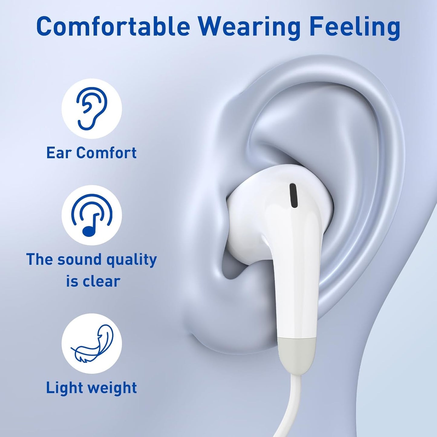 USB C Headphones - Wired Earbuds with Microphone & Remote | Noise Isolating for iPhone 15/16/17 Pro Max, iPad Pro, Galaxy S23/S24/S25