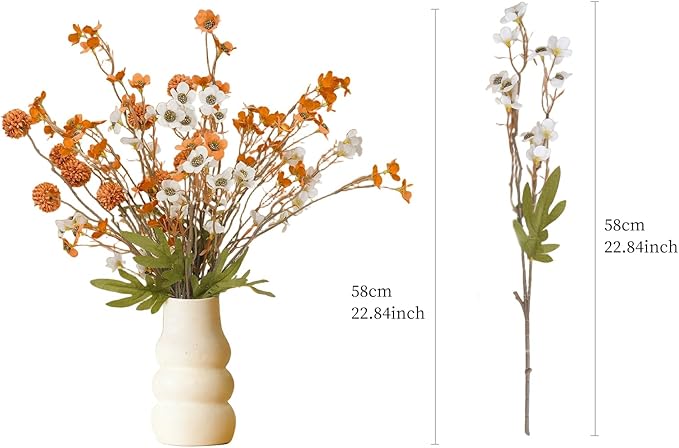 10-Pack Artificial Flowers UV Resistant & Waterproof, Lifelike Faux Flowers Bouquet for Home Decor, Bendable Stems for Indoor Outside Patio Garden, No Maintenance Fade-Proof Centerpiece