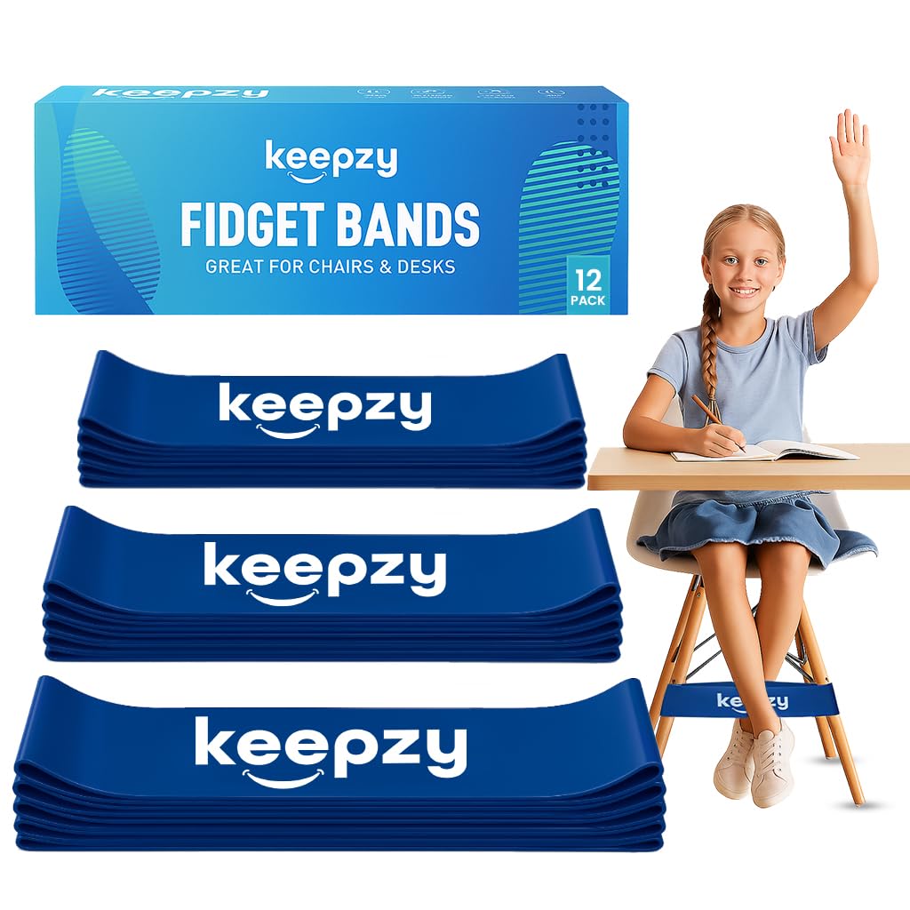 Skiennix Anti-Slip Chair Bands - 12 Pack for Kids with Fidgety Feet | ADHD Sensory Desk Bands