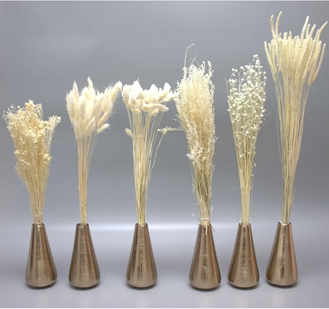 Dried Flower Bouquet & Floral Mix Premium Hand-Packed Natural Dried Plants for Home Decor, Bouquets, and Arrangements – Made in Italy (White)